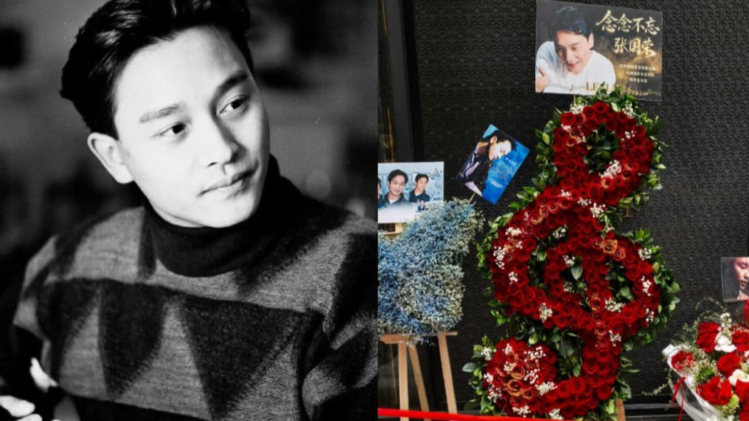 每年愚人節仍有許多粉絲到香港文華東方酒店外獻花給張國榮悼念。（圖／翻攝微博）